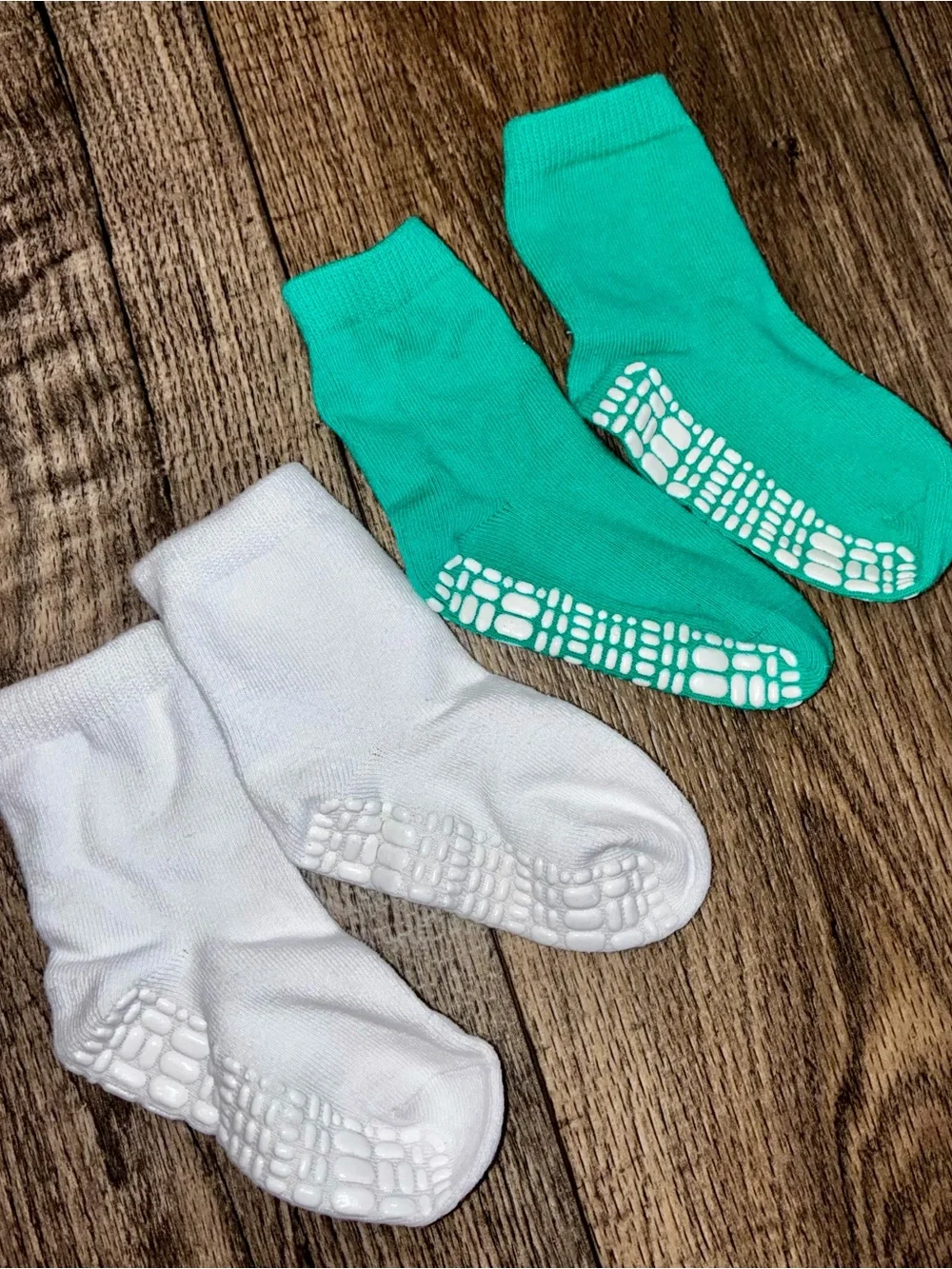 Amazon Kids Assorted Grip Crew Socks - Teal, Light Blue, Gray, Red, Navy & More